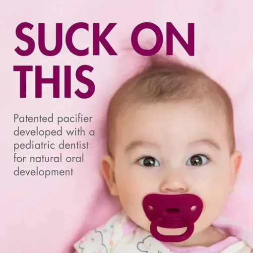 Chupeta ortodôntica Boon Jewl, estágio 2, 3 meses + chupeta de silicone, embalagem de 2, rosa