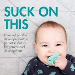 Chupeta ortodôntica Boon Jewl, chupeta de silicone, estágio 2, 3 meses +, pacote de 2, azul