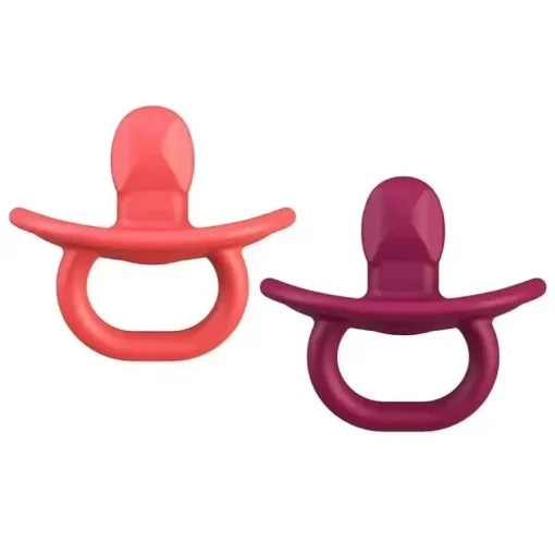 Chupeta ortodôntica Boon Jewl, estágio 2, 3 meses + chupeta de silicone, embalagem de 2, rosa