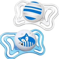 Chupeta Ortodôntica Chicco - 2 Pk Physioforma Light Dia e Noite Azul, 6/16M
