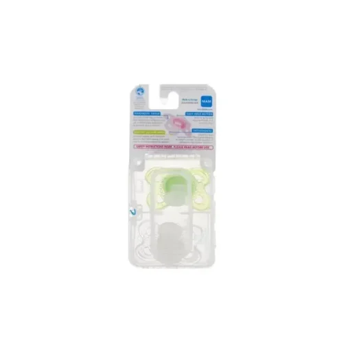 Chupeta Ortodôntica de Silicone Mam Clear 0-6M, Cores Podem Variar, Pacote com 2