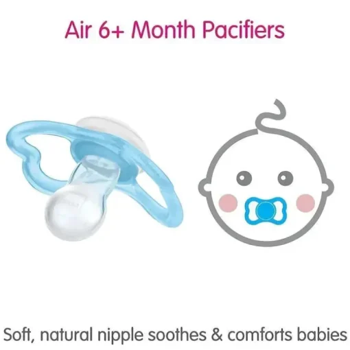 Chupeta Ortodôntica MAM Air, Menino, 6+ Meses, 2 Contagens