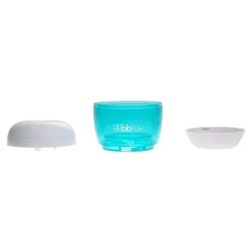 Chupeta portátil Bbluv Uvi 4 em 1 e esterilizador ultravioleta para mamilos, branco/água