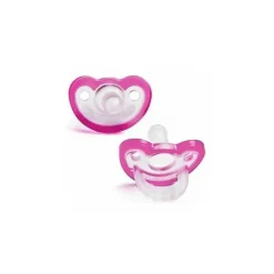Chupeta Razbaby Jollypop Plus + 3M, Rosa - Pacote com 2