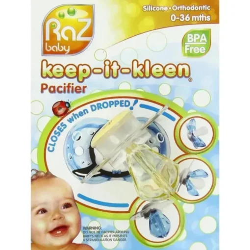 Chupeta RaZbaby Keep-it-Kleen, 0-36 meses, cores podem variar, pacote de 1