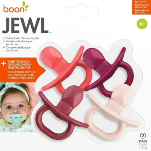 Chupeta Tomy - Boon Jewl 4 Pk Stage 2 Rosa, 3M
