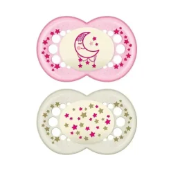 Chupetas noturnas para meninas Mam, 6M+