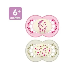 Chupetas noturnas para meninas Mam, 6M+