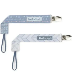 Clipes de chupeta Booginhead com 2 pacotes, melange azul