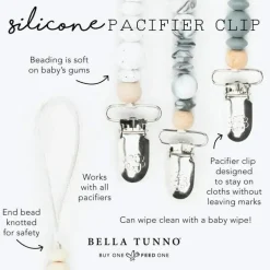 Clipes de chupeta com contas de silicone Bella Tunno - Turquesa