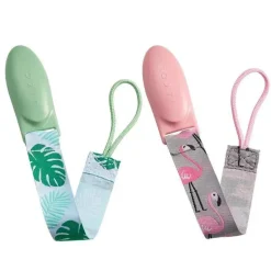 Clipes de chupeta Tomy JJ Cole 2 pk, Flamingo/Tropical