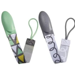 Clipes de chupeta Tomy JJ Cole 2 pk, verde/cinza