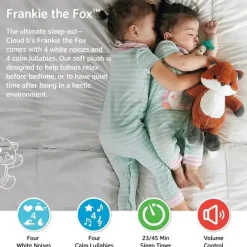 Cloud B - Máquina de som calmante, bichinho de pelúcia fofinho, 4 sons calmantes, Frankie the Fox