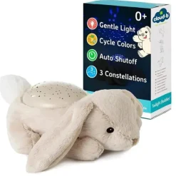 Cloud B - Projetor Calming Nightlight Star, 3 cores, 3 constelações, desligamento automático, coelho