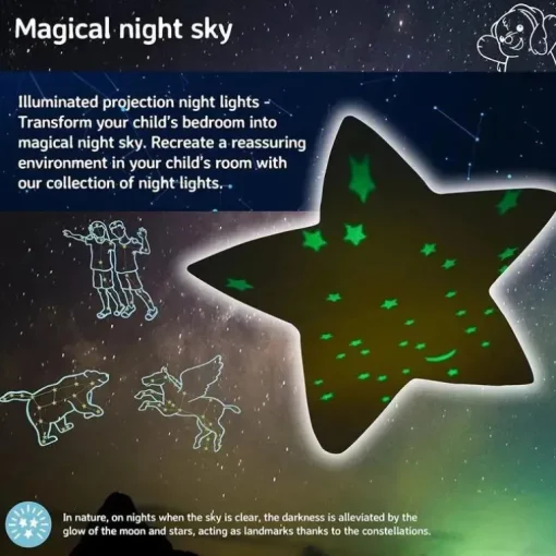 Cloud B - Projetor Calming Nightlight Star, 3 cores, 3 constelações, desligamento automático, coelho