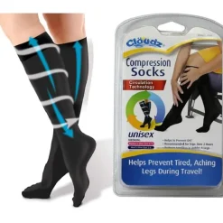 Cloudz - Compression Flight Socks, Medium (Black)