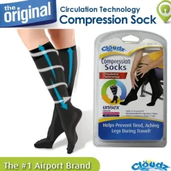 Cloudz - Compression Flight Socks, Medium (Black)