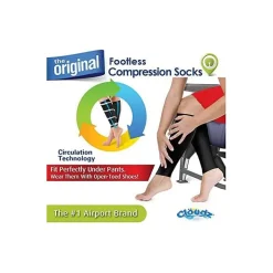 Cloudz - Footless Compression Socks, Black (Fits Large/Extra Large)
