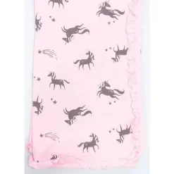Cobertor de bebê de unicórnio rosa Kushies