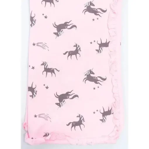 Cobertor de bebê de unicórnio rosa Kushies