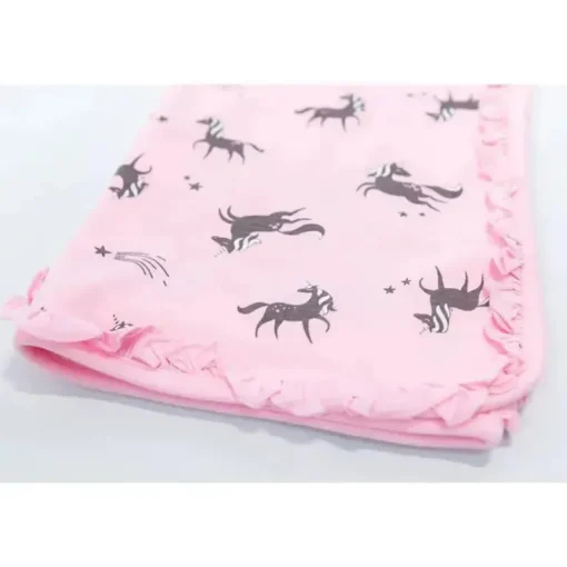 Cobertor de bebê de unicórnio rosa Kushies