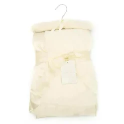 Cobertor de bebê elegante creme de lã coral pendurado para bebê