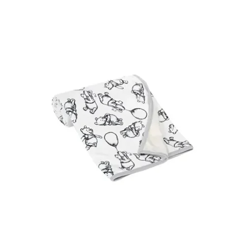 Cobertor de bebê Lambs &amp; Ivy preto e branco Winnie The Pooh