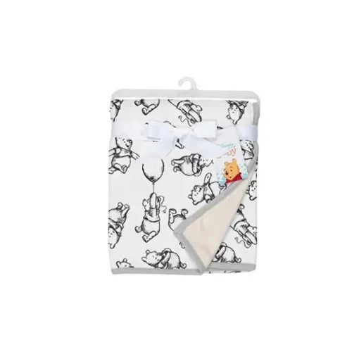 Cobertor de bebê Lambs &amp; Ivy preto e branco Winnie The Pooh