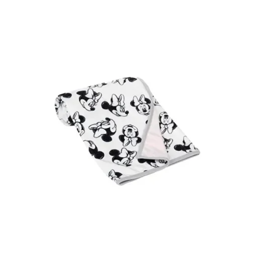 Cobertor de bebê Minnie Mouse preto e branco Lambs &amp; Ivy