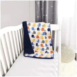 Cobertor de bebê Sherpa reversível macio Nemcor, Baleias