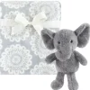 Cobertor de pelúcia Baby Vision com brinquedo, elefante fofo