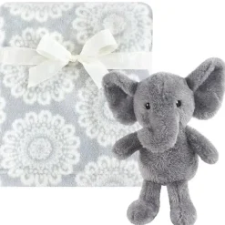 Cobertor de pelúcia Baby Vision com brinquedo, elefante fofo
