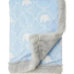 Cobertor de pelúcia Baby Vision com encadernação peluda, elefante