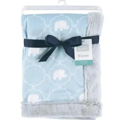 Cobertor de pelúcia Baby Vision com encadernação peluda, elefante