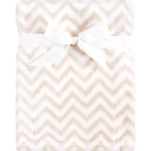 Cobertor de pelúcia de seda Baby Vision, Tan Chevron