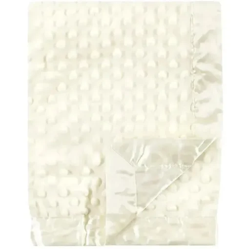 Cobertor de pelúcia de vison/cetim Baby Vision, creme