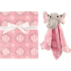 Cobertor de pelúcia e cobertor de segurança Hudson, menina elefante
