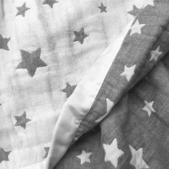 Cobertor jacquard de musselina de algodão Living Textiles - Grey Star