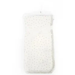 Cobertor para bebê Little Me Ivory com bolinhas cinzas