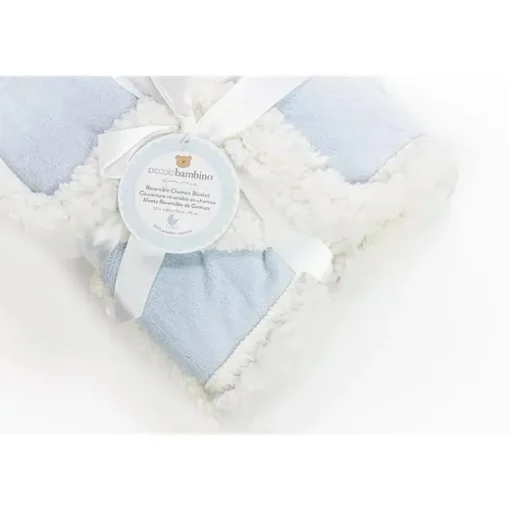 Cobertores de bebê de camurça reversível Piccolo Bambino, azul