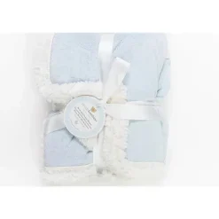 Cobertores de bebê de camurça reversível Piccolo Bambino, azul