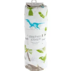 Cobertores de bebê de musselina Stephen Joseph Dino