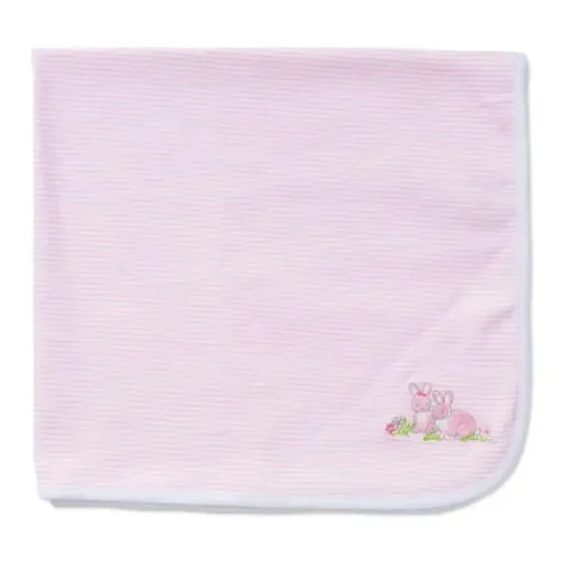 Coelhinhos Bebezinhos Little Me Recebendo Cobertor, Listra Rosa