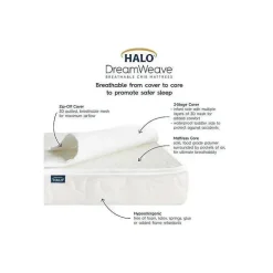 Colchão de berço respirável Halo DreamWeave - Branco