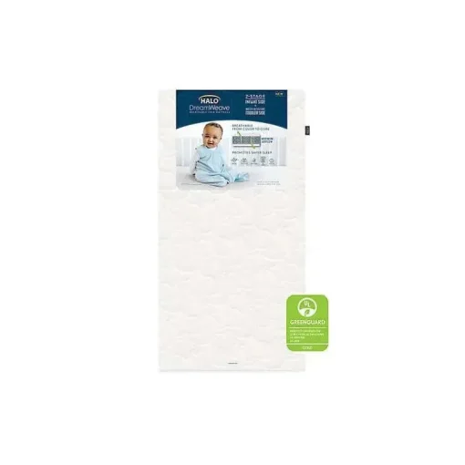 Colchão de berço respirável Halo DreamWeave - Branco