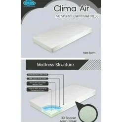 Colchão de espuma com memória Air confortável para bebê Clima
