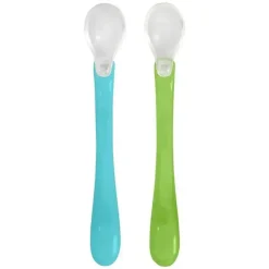 Colheres de alimentação de brotos verdes, conjunto Aqua, 2 peças