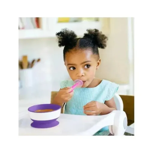 Colheres de treinamento de silicone Munchkin Gentle Scoop, pacote de 2, cores sortidas (azul e verde ou rosa e roxo)