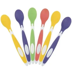 Colheres para bebês com ponta macia Dr. Brown, colheres para alimentação infantil, pacote com 6 unidades