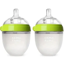 Comotomo - mamadeira Natural Feel 2 unidades, verde (5 onças)